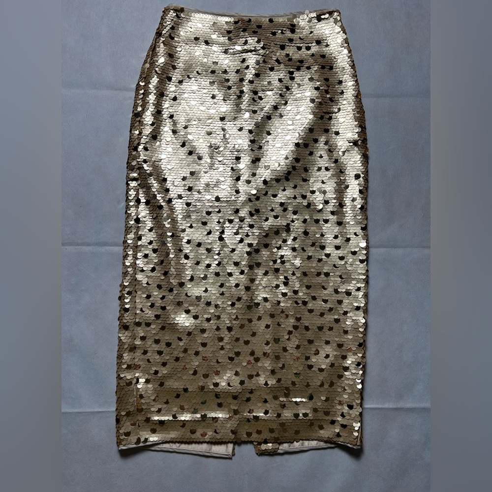 Toccin gold sequin midi skirt NWT size 2